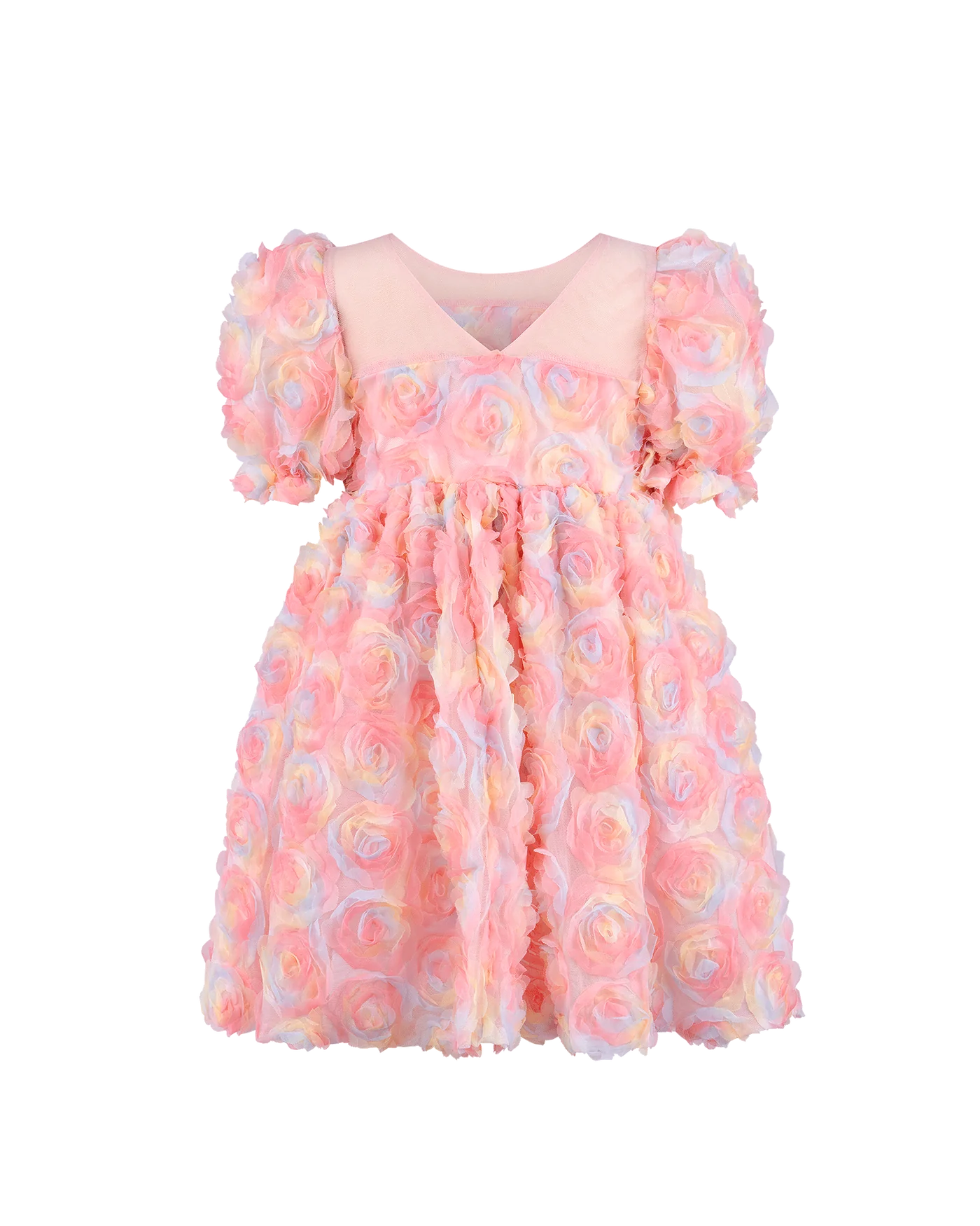 Pastel Roses Tulle Party Dress