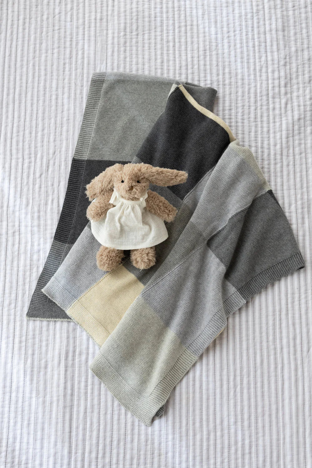 Patchwork Baby Blanket - Grey