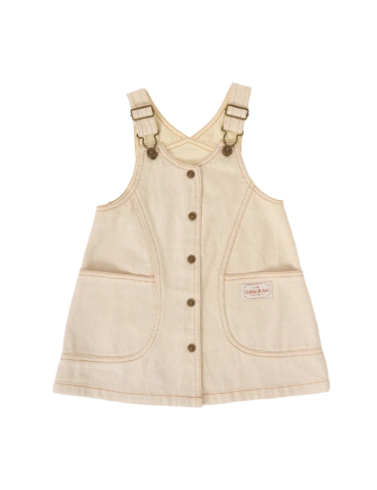 Penelope Pinafore Pocket Dress Oat