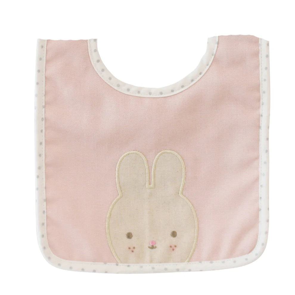 Linen Bunny Bib - Pink