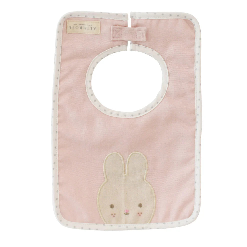 Linen Bunny Bib - Pink