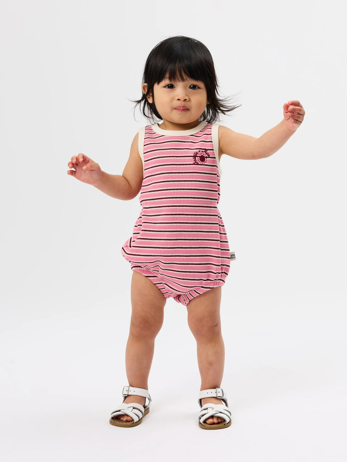 Waffle Bubble Romper Pink