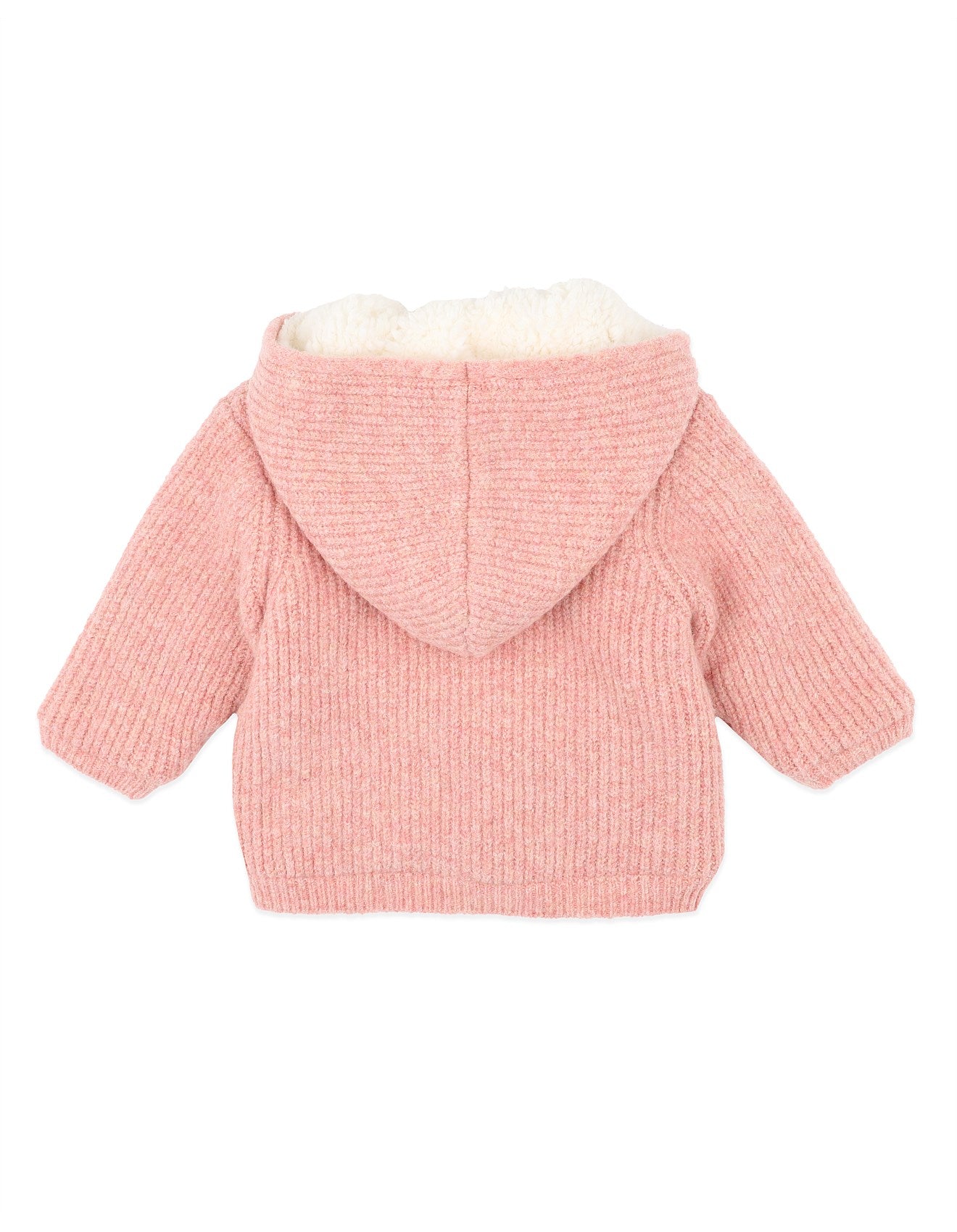 Pink Marl Knitted Hooded Jacket
