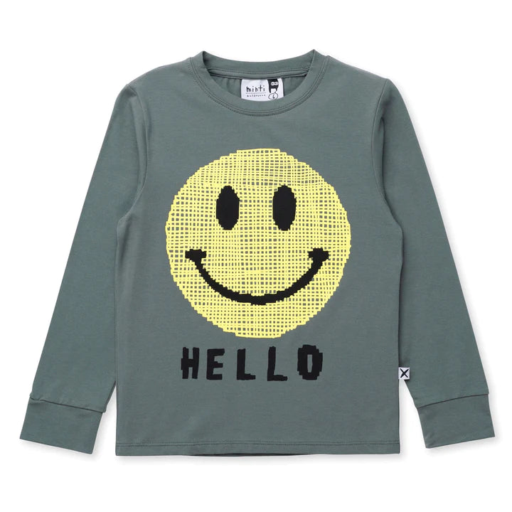 Pixelled Face Tee - Forest