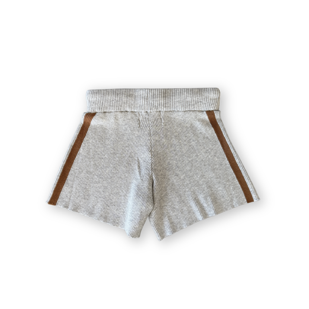 Organic Striped Ribbed Knit Shorts