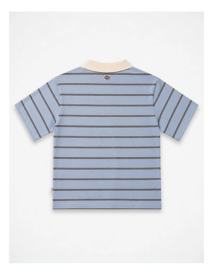 The Watkins Polo - Light Blue/Cream