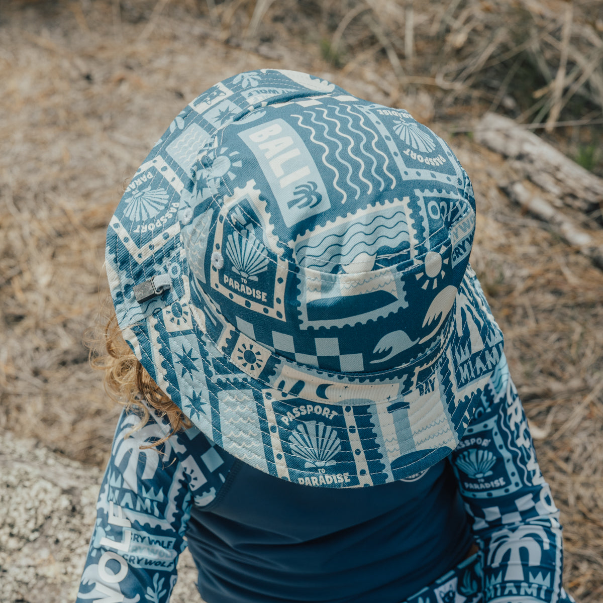 Reversible Bucket Hat - Postcards