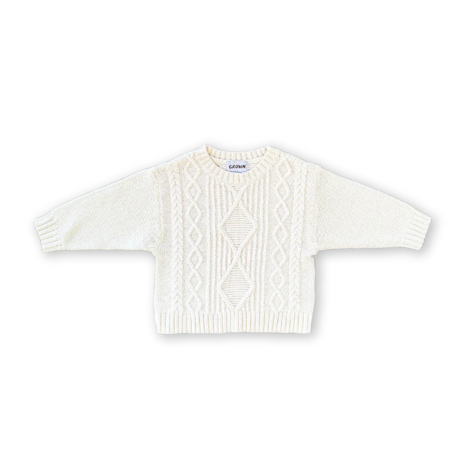Chunky Cable Knit Pull Over - Milk