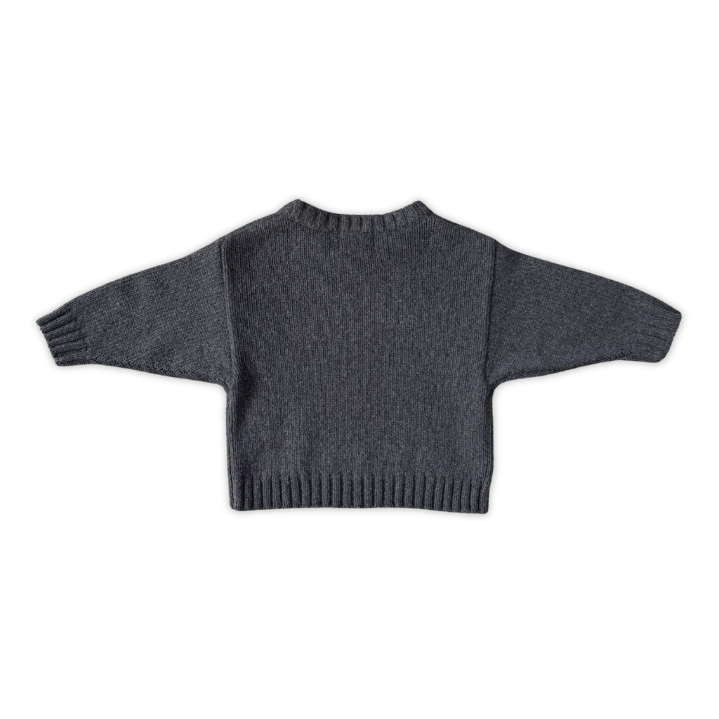 Merino Blend Knit Pull Over - Charcoal