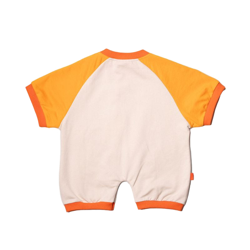 Romper - Tangerine & Off White
