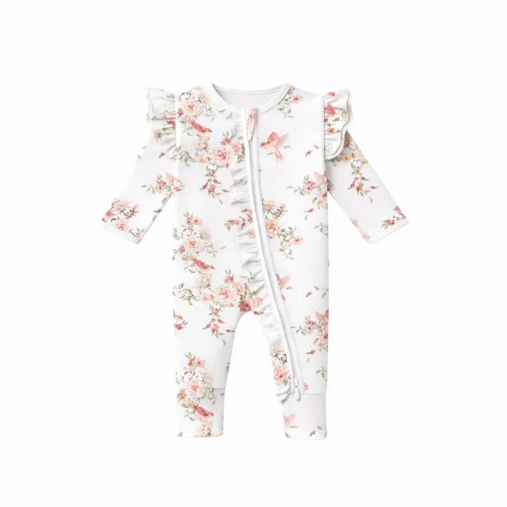 Bamboo Zipsuit - Rose Garden