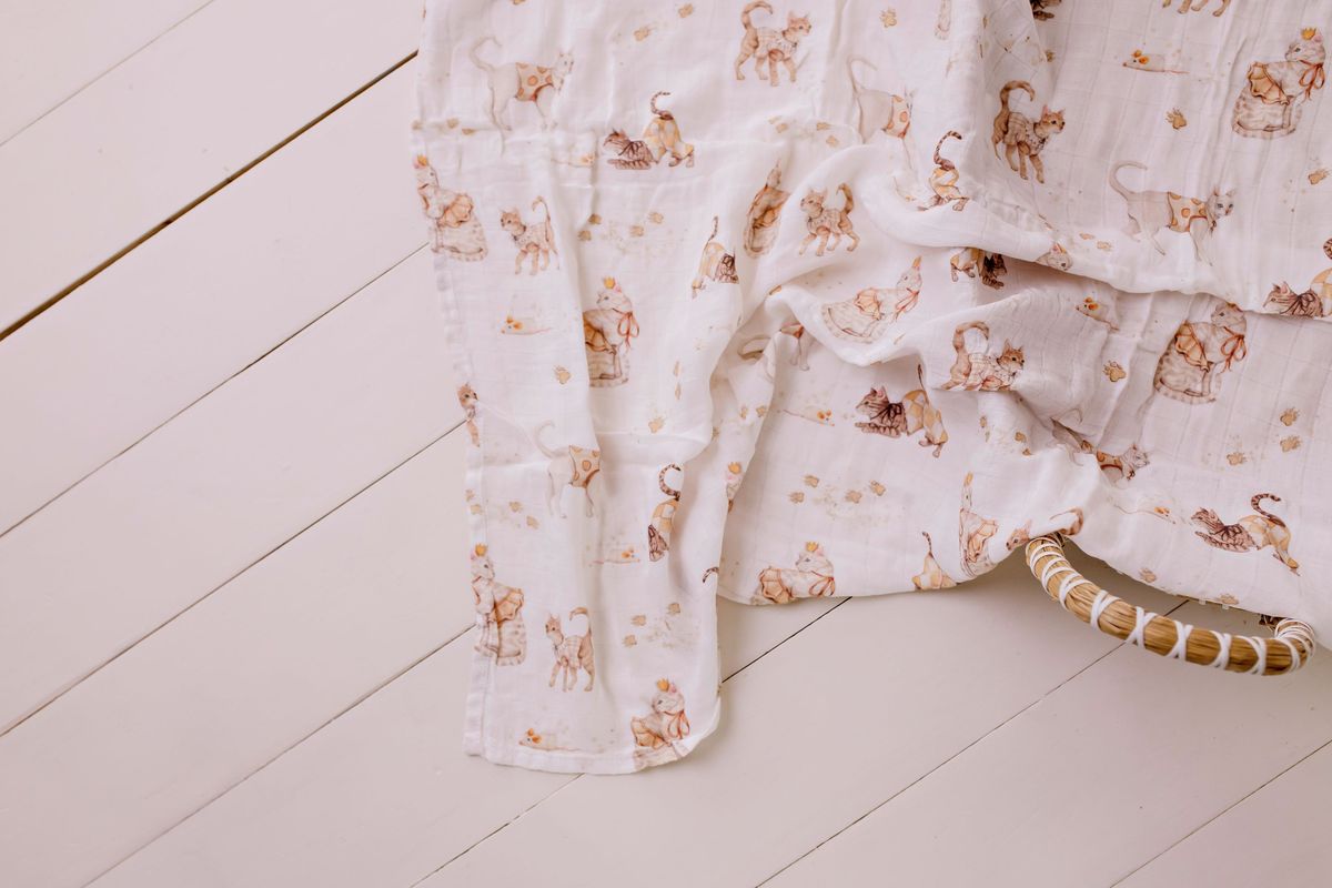 Organic Muslin Swaddle - Royal Whiskers
