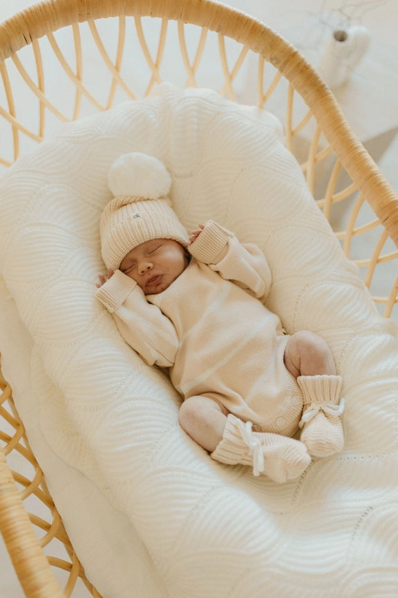 Baby Knit Beanie - Sand