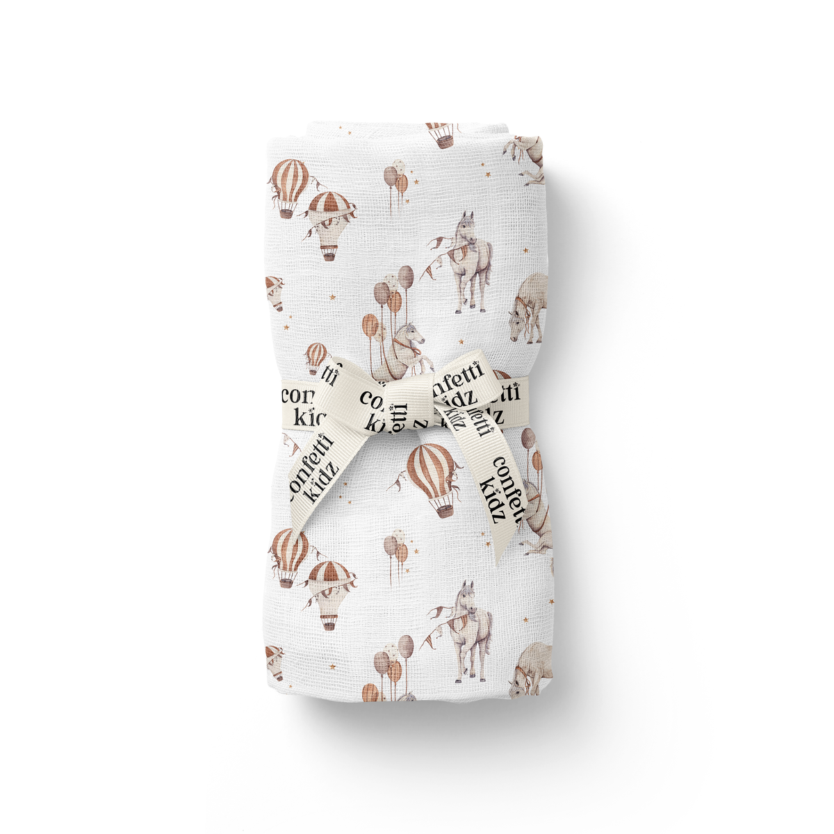 Organic Muslin Swaddle - Sky Stallions