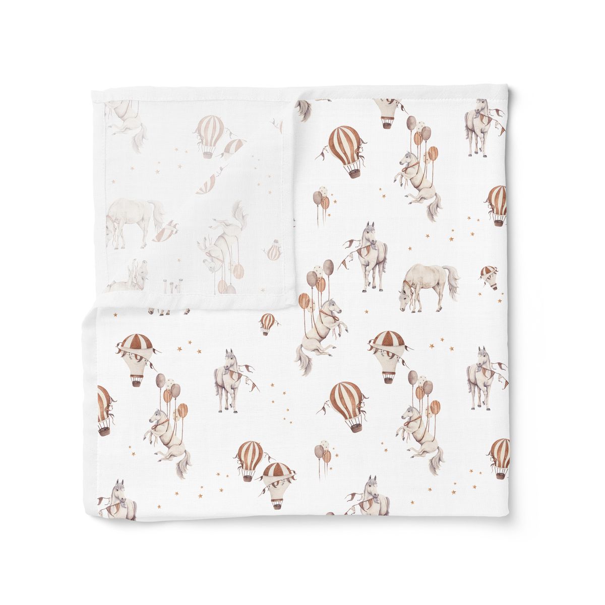 Organic Muslin Swaddle - Sky Stallions
