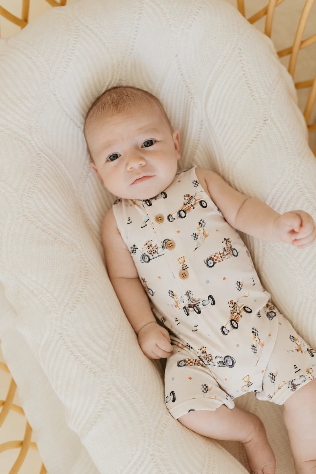 Sleeveless Romper - Pup Racer