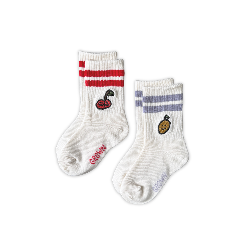 2 Pack Fruit Salad Cotton Socks - Milk