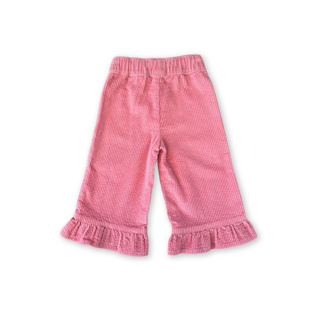 Organic Cord Frill Pant - Sorbet