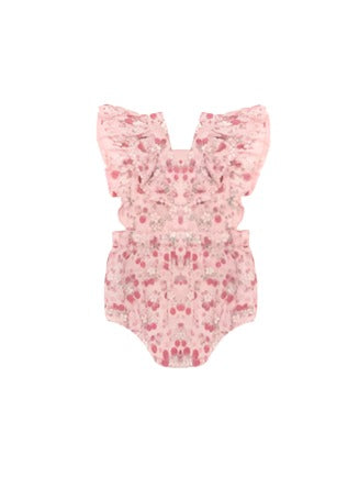 Vintage Strawberry Frill Playsuit - Blush