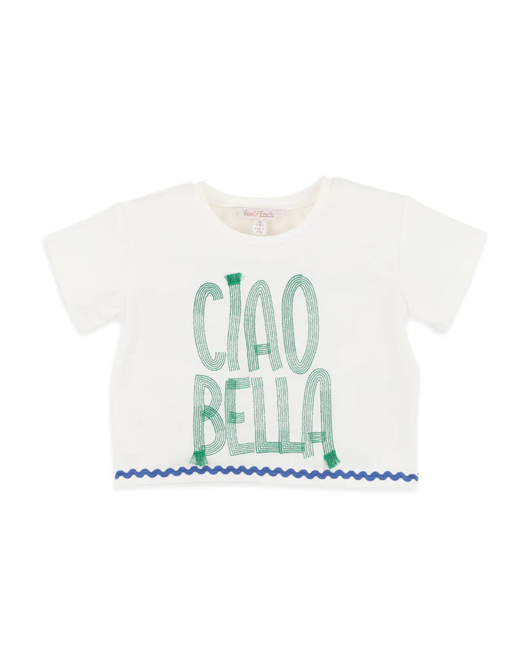 Summer Vacay Ciao Bella Embroidered Tee