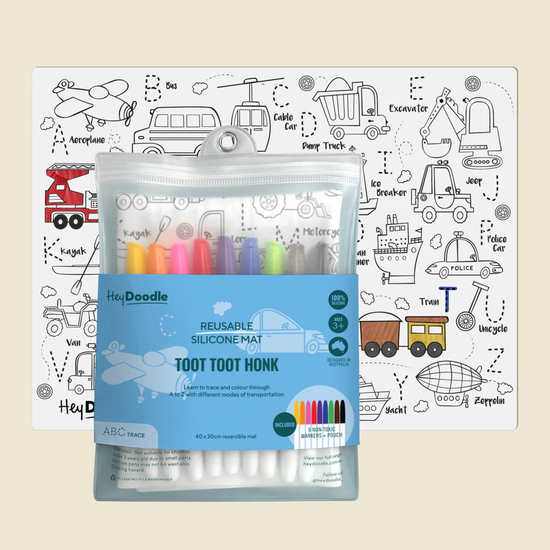 Reusable Silicone Mat - Toot Toot Honk