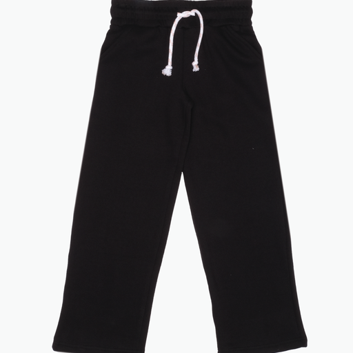 Wide Leg Black Fleece Joggers