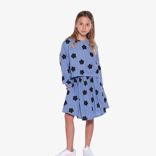 Daisy Muslin Elastic Waist Top - Powder Blue