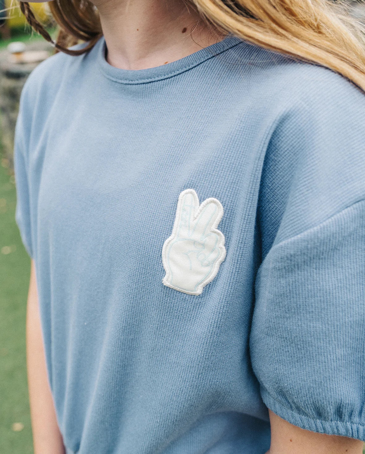 Elastic Waist Tee - Blue Rib