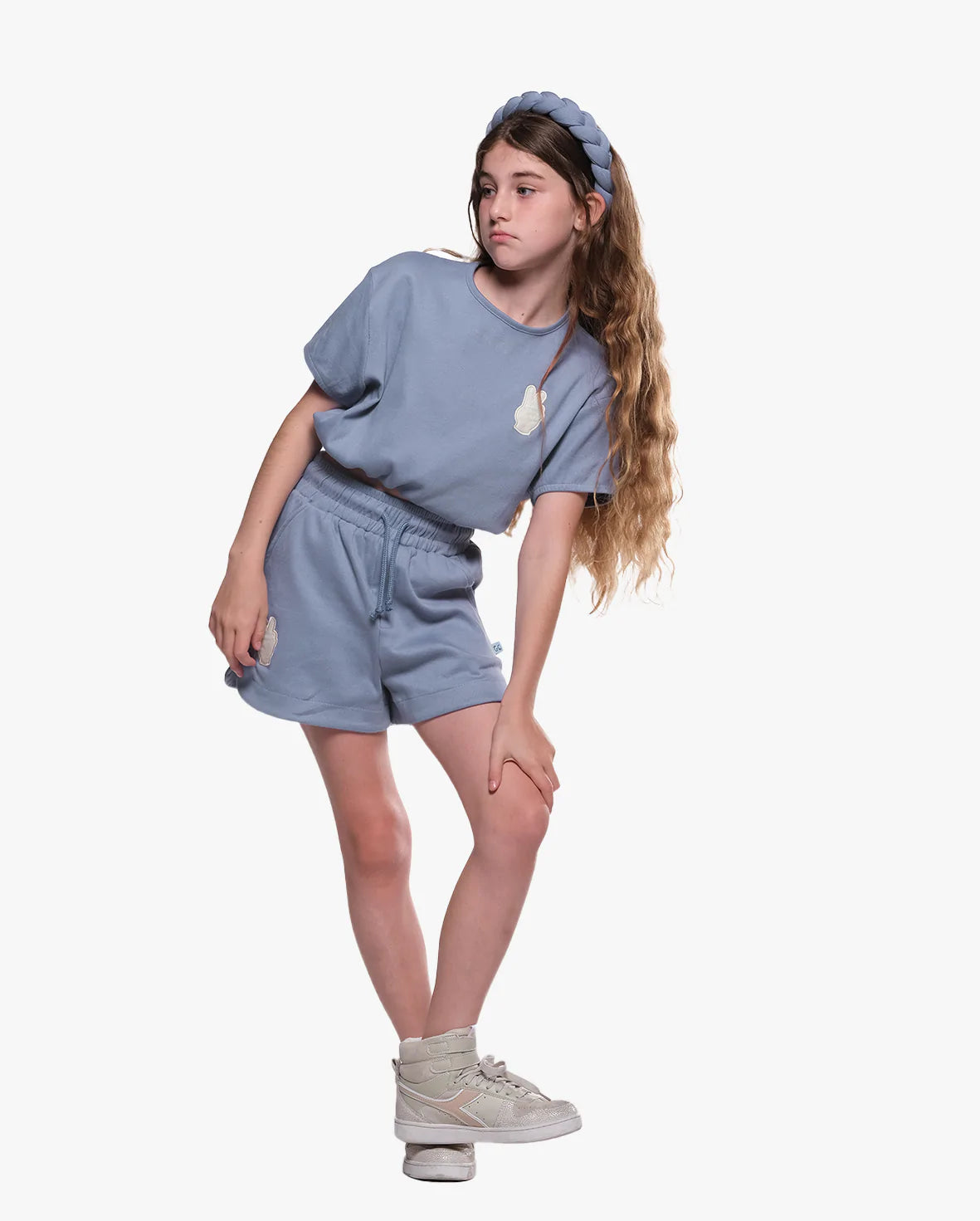 Elastic Waist Tee - Blue Rib