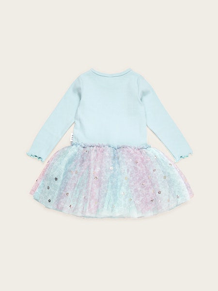 Rainbow Flower Rib Long Sleeve Ballet Dress