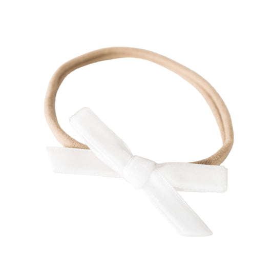 Velvet Bow - White