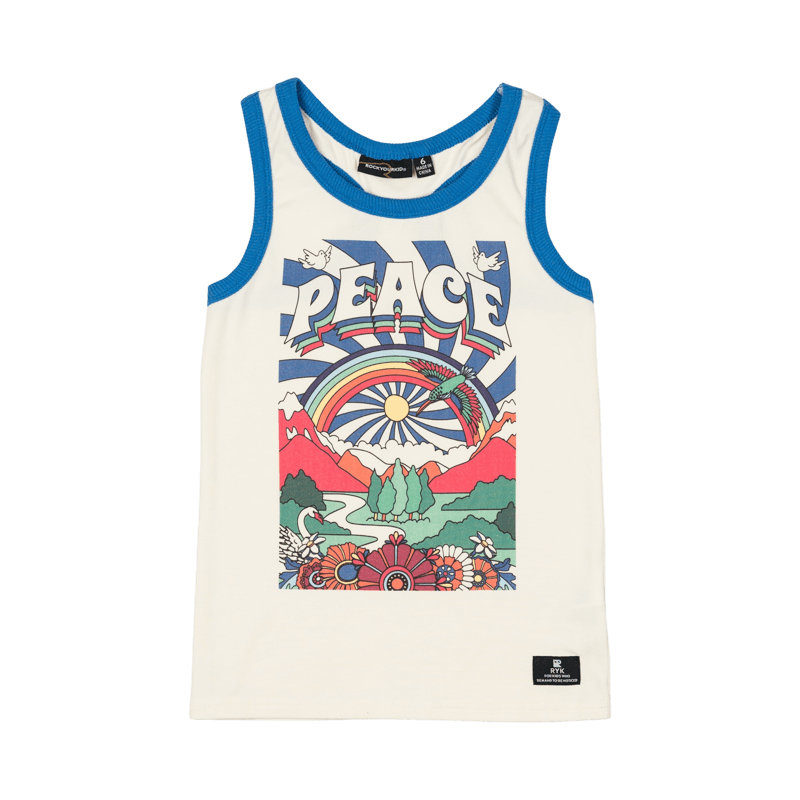 Peace Singlet Top - Cream