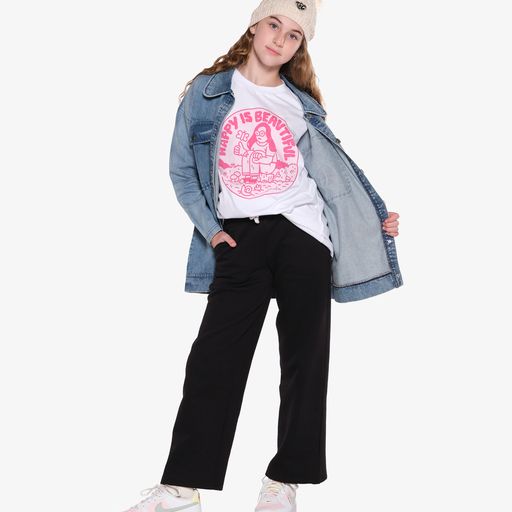 Wide Leg Black Fleece Joggers