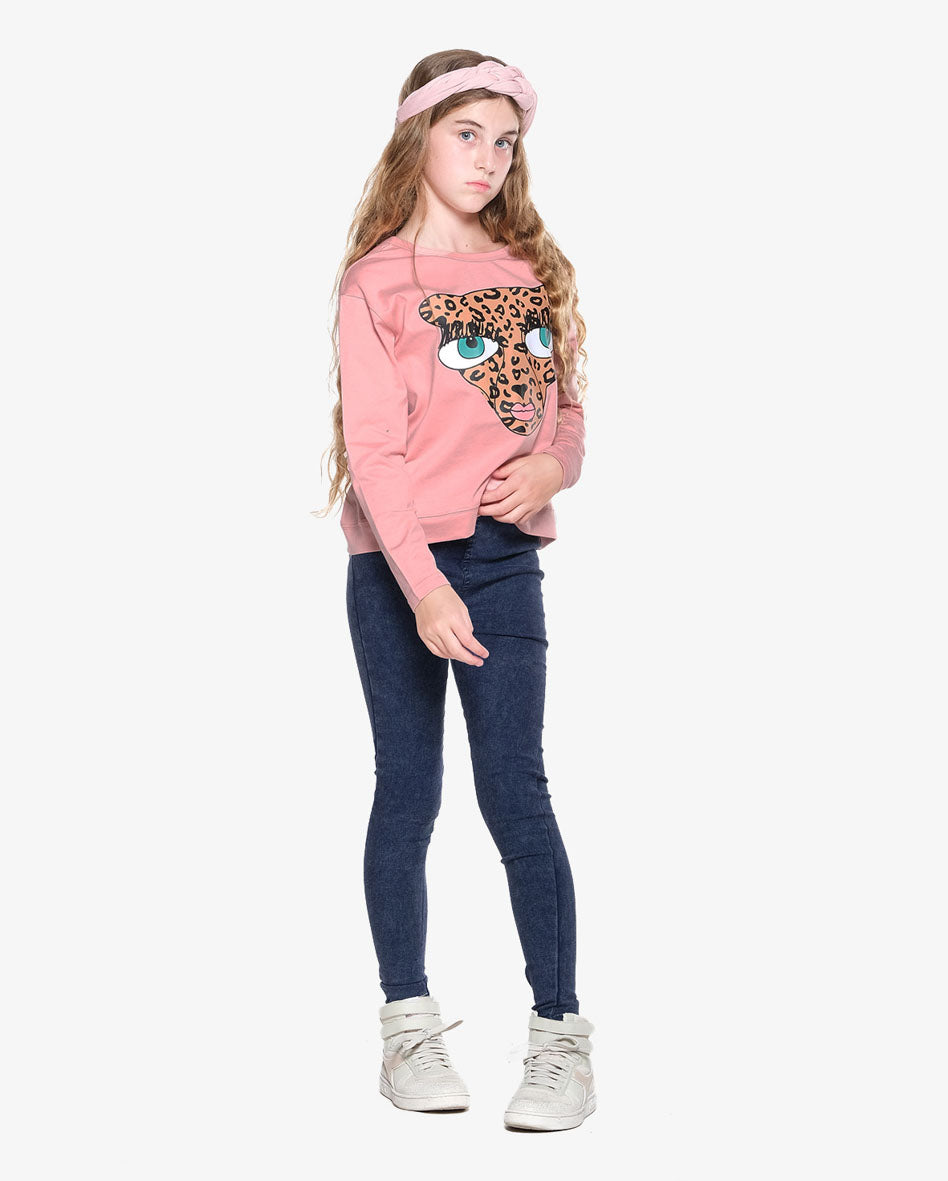 Leopard Lady LS Tee - Blush Pink