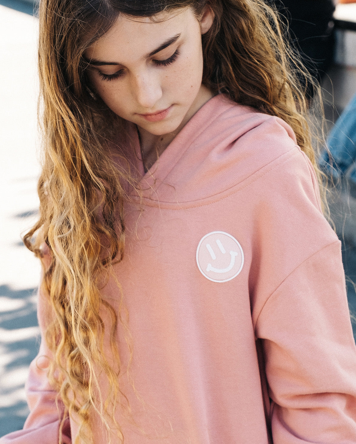 Smiley Jumper Hood - Blush Pink