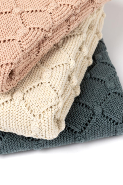 Vintage Knit Blanket - Coral Blush