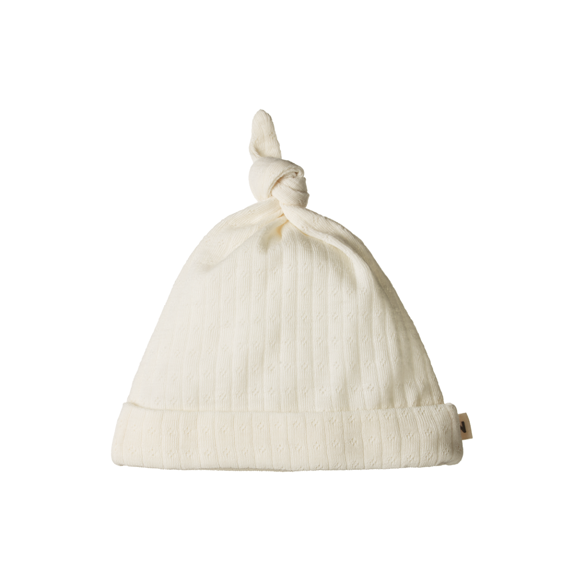 Knotted Beanie Pointelle - Natural