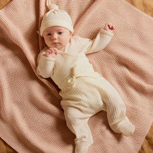 Footed Rompers Pointelle - Natural