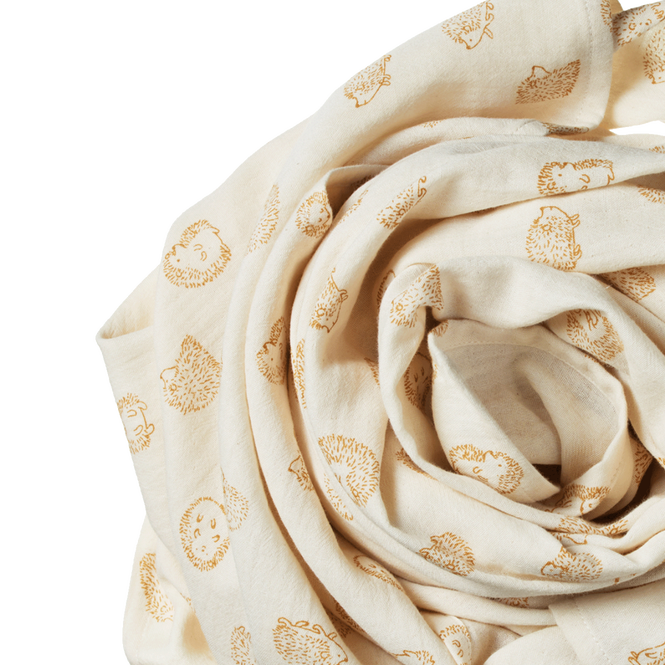 Happy Hedgehog Muslin Wrap