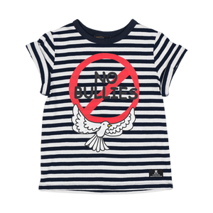 No Bullies T-shirt - Navy/Cream Stripes