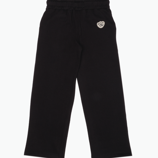 Wide Leg Black Fleece Joggers