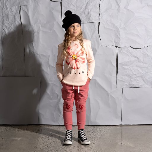 Little Heart Furry Trackies - Rose