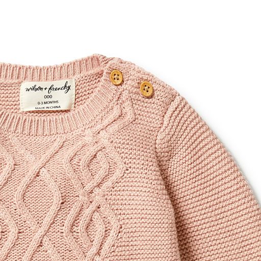 Knitted Cable Jumper - Rose