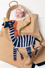 Load image into Gallery viewer, Zebra Baby Blanket - Indigo Caramel
