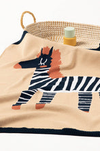 Load image into Gallery viewer, Zebra Baby Blanket - Indigo Caramel
