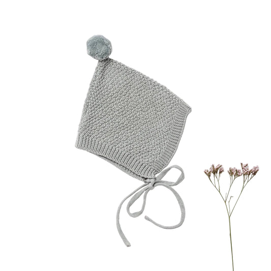 Pompom Bonnet in Sea