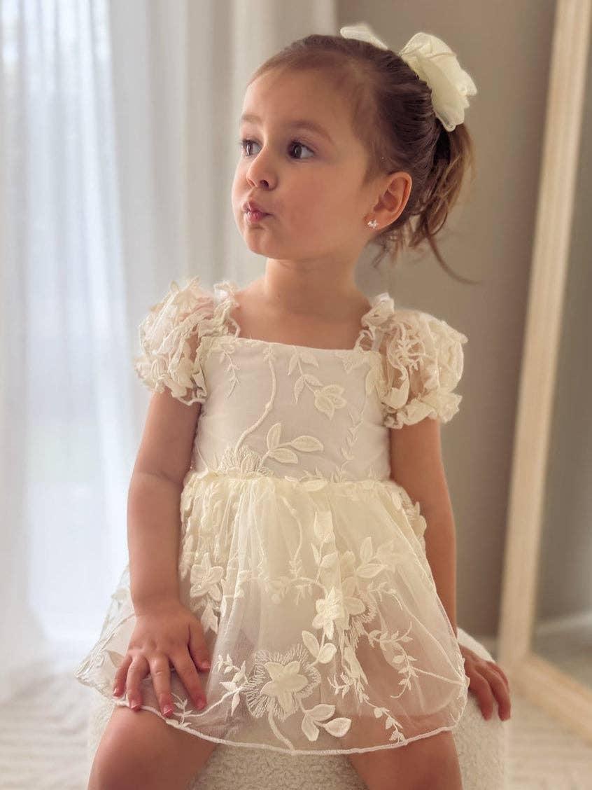 Petal Ivory Embroidered Baby Dress