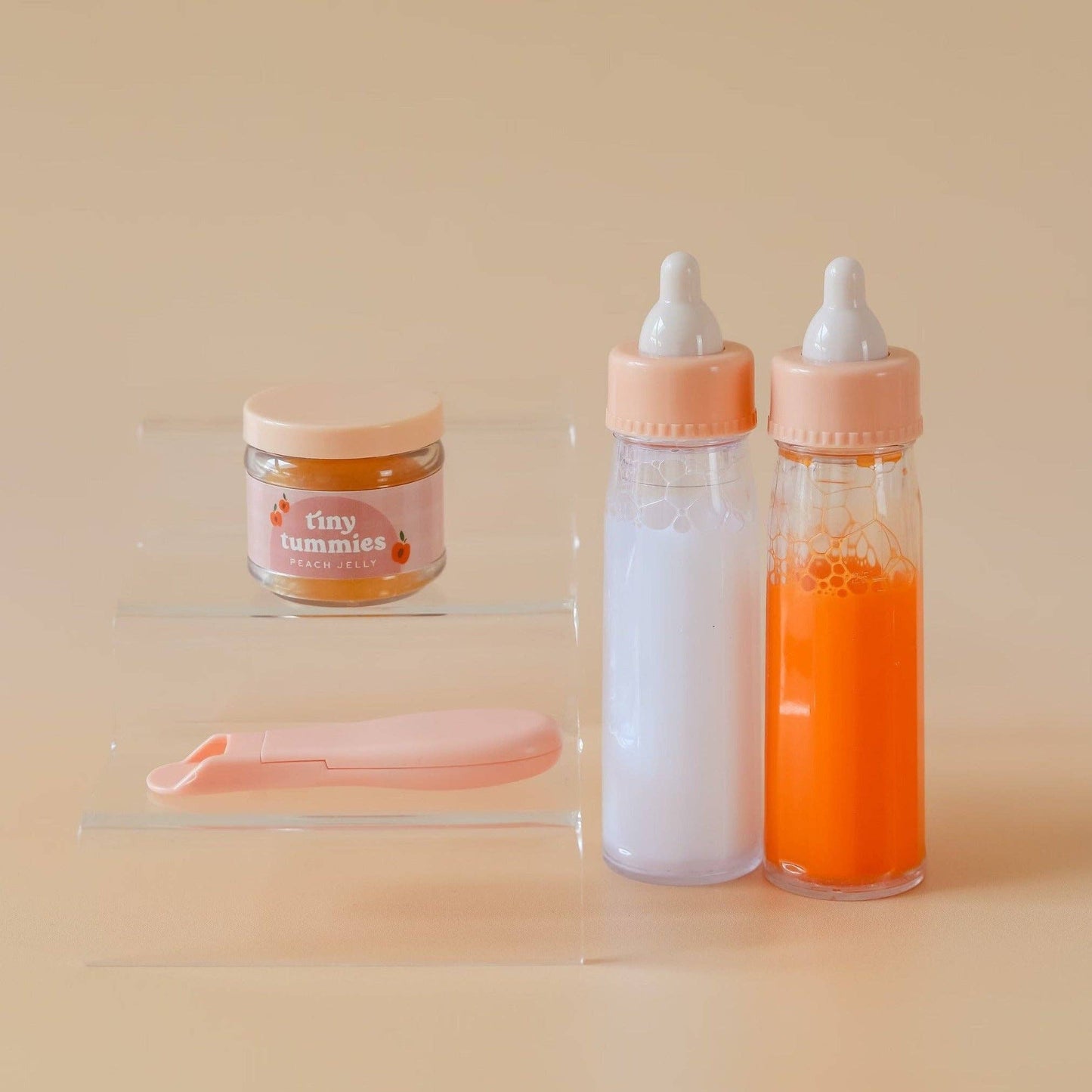 Tiny Tummies Peach Jelly Food Jar and Spoon Set: Single