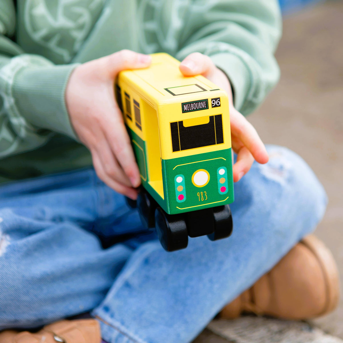 Wooden Melbourne Tram – Push Along Toy