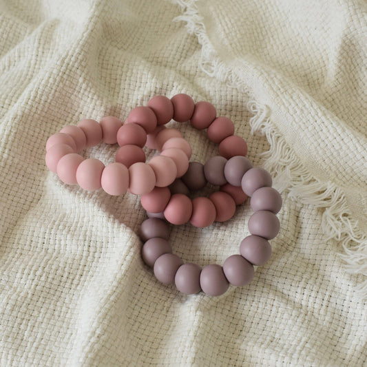 Trio Teether - Rose Blush/Rose/Mauve